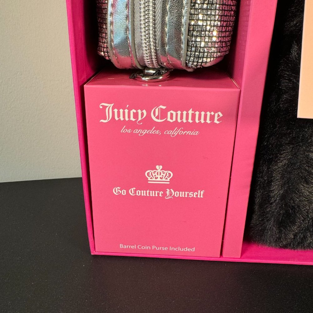 Juicy Couture Black Liquorice Mini Tote & Barrel Coin Purse Box Gift Set - NWT - Picture 3 of 6